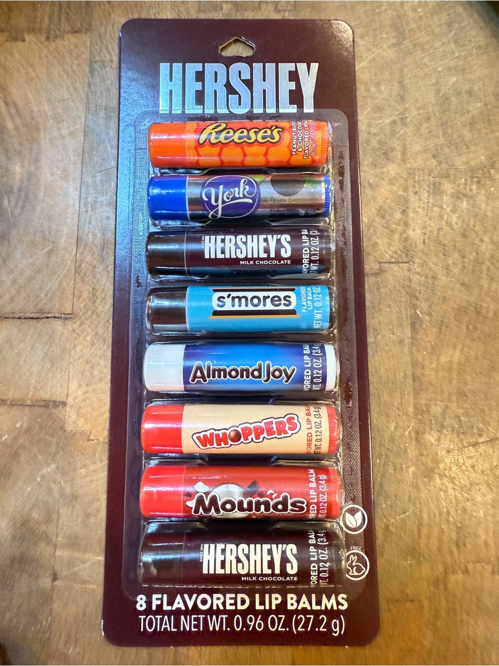 Hershey Candy Bar Flavored Lip Balm Pack Assorted Flavors 8 Chap Sticks NEW